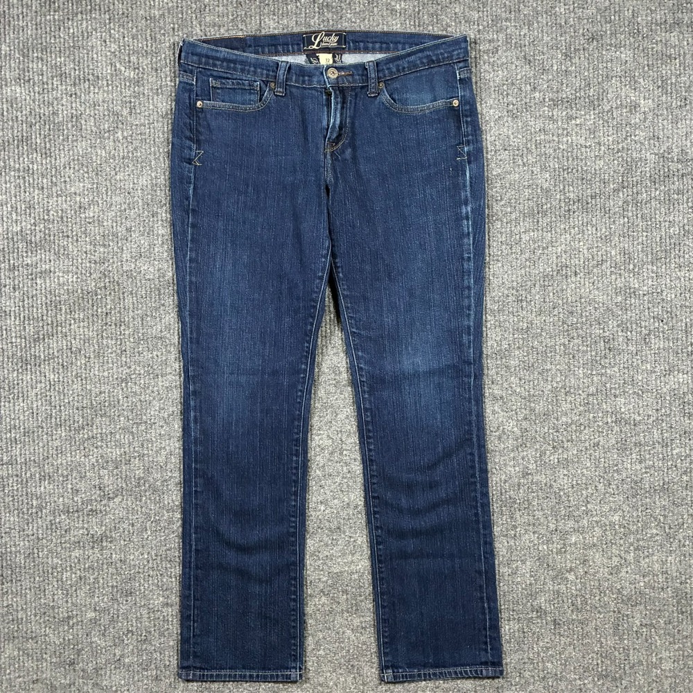 Lucky Brand Southside Zoe Straight Jeans Womens Size 12/31 Blue Denim Mid Rise